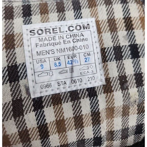 Sorel Black Kingston Peak Leather Moc Winter Snow Lace Up Boot Men's Sz 9 EUC - Picture 6 of 6